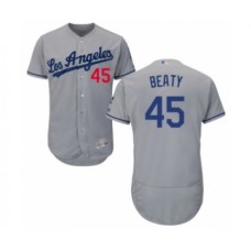 Men's Los Angeles Dodgers #45 Matt Beaty Grey Road Flex Base Authentic Collection Baseball Player Stitched Jersey