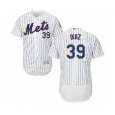 Men's New York Mets #39 Edwin Diaz White Home Flex Base Authentic Collection Baseball Jersey