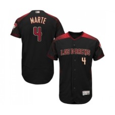 Men's Arizona Diamondbacks #4 Ketel Marte Black Alternate Authentic Collection Flex Base Baseball Jersey