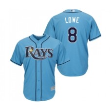 Men's Tampa Bay Rays #8 Brandon Lowe Replica Light Blue Alternate 2 Cool Base Baseball Jersey