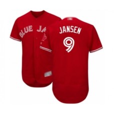 Men's Toronto Blue Jays #9 Danny Jansen Scarlet Alternate Flex Base Authentic Collection Alternate Baseball Player Stitched Jersey