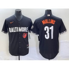 Men's Baltimore Orioles #31 Cedric Mullins Black 2023 City Connect Cool Base Stitched Jersey