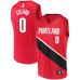 Men's Portland Trail Blazers #0 Damian Lillard Fanatics Branded Red 2020-21 Fast Break Replica Stitched Jersey