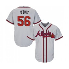 Men's Atlanta Braves #56 Darren O Day Replica Grey Road Cool Base Baseball Jersey