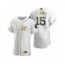 Men's Boston Red Sox #15 Dustin Pedroia Nike White Authentic Golden Edition Stitched Jersey