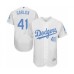 Men's Los Angeles Dodgers #41 Kyle Garlick Authentic White 2016 Father's Day Fashion Flex Base Baseball Player Stitched Jersey