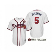 Men's 2019 Armed Forces Day Freddie Freeman #5 Atlanta Braves White Stitched Jersey