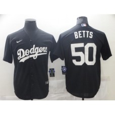 Men's Nike Los Angeles Dodgers #50 Mookie Betts Black Authentic Stitched Jersey