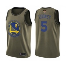 Men's Golden State Warriors #5 Kevon Looney Swingman Green Salute to Service 2019 Basketball Finals Bound Basketball Jersey