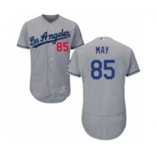 Men's Los Angeles Dodgers #85 Dustin May Grey Road Flex Base Authentic Collection Baseball Player Stitched Jersey