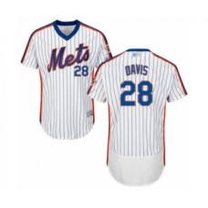 Men's New York Mets #28 J.D. Davis White Alternate Flex Base Authentic Collection Baseball Player Stitched Jersey