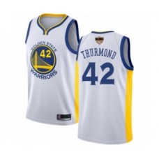 Men's Golden State Warriors #42 Nate Thurmond Swingman White 2019 Basketball Finals Bound Basketball Jersey - Association Edition