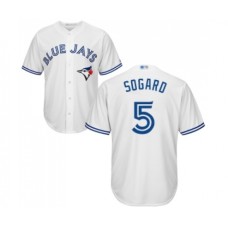 Men's Toronto Blue Jays #5 Eric Sogard Replica White Home Baseball Jersey