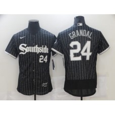 Men's Chicago White Sox Southside #24 Yasmani Grandal Replica Black Alternate Home Stitched Jersey