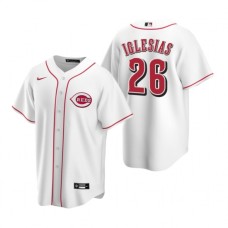 Men's Nike Cincinnati Reds #26 Raisel Iglesias White Home Stitched Baseball Jersey