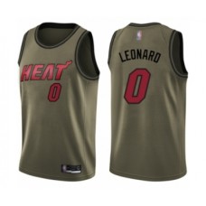 Men's Miami Heat #0 Meyers Leonard Swingman Green Salute to Service Basketball Stitched Jersey