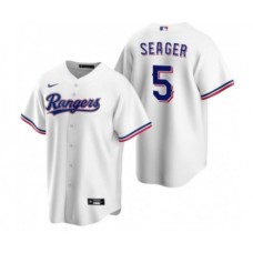 Men's Texas Rangers #5 Corey Seager White Cool Base Stitched Baseball Jersey