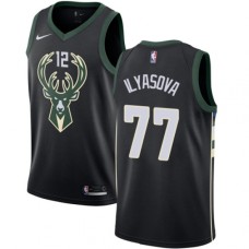 Men's Nike Milwaukee Bucks #77 Ersan Ilyasova Swingman Black NBA Jersey - Statement Edition