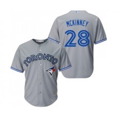 Men's Toronto Blue Jays #28 Billy McKinney Replica Grey Road Baseball Jersey