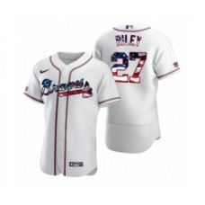 Men's Austin Riley #27 Atlanta Braves White 2020 Stars & Stripes 4th of July Stitched Jersey