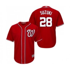 Men's Washington Nationals #28 Kurt Suzuki Replica Red Alternate 1 Cool Base Baseball Jersey