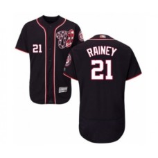 Men's Washington Nationals #21 Tanner Rainey Navy Blue Alternate Flex Base Authentic Collection Baseball Player Stitched Jersey