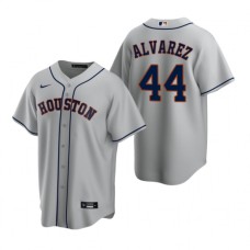 Men's Nike Houston Astros #44 Yordan Alvarez Gray Road Stitched Baseball Jersey