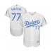 Men's Los Angeles Dodgers #77 Dennis Santana Authentic White 2016 Father's Day Fashion Flex Base Baseball Player Stitched Jersey