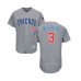 Men's Chicago Cubs #3 Daniel Descalso Grey Road Flex Base Authentic Collection Baseball Jersey