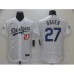 Men's Los Angeles Dodgers #27 Trevor Bauer White Nike World Series Champions Authentic Stitched Jersey