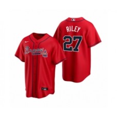 Men's Atlanta Braves #27 Austin Riley Nike Red 2020 Replica Alternate Stitched Jersey