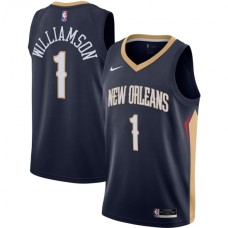 Men's New Orleans Pelicans #1 Zion Williamson Nike Navy 2020-21 Swingman Stitched Jersey