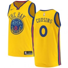 Men's Nike Golden State Warriors #0 DeMarcus Cousins Gold NBA Swingman City Edition Jersey