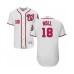 Men's Washington Nationals #18 Jake Noll White Home Flex Base Authentic Collection Baseball Player Stitched Jersey