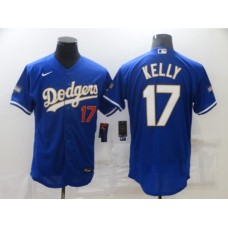 Men's Nike Los Angeles Dodgers #17 Joe Kelly Blue Gold Elite Stitched Jersey