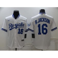 Men's Nike Kansas City Royals #16 Bo Jackson White Alternate Stitched Baseball Jersey