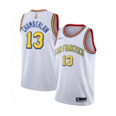 Men's Golden State Warriors #13 Wilt Chamberlain Authentic White Hardwood Classics Basketball Stitched Jersey - San Francisco Classic Edition