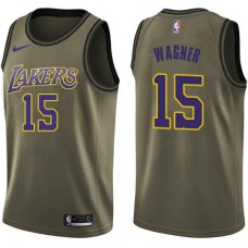 Men's Nike Los Angeles Lakers #15 Moritz Wagner Swingman Green Salute to Service NBA Jersey