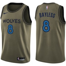 Men's Nike Minnesota Timberwolves #8 Jerryd Bayless Swingman Green Salute to Service NBA Jersey