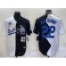 Men's Los Angeles Dodgers #22 Bad Bunny White Black Number 2022 Celebrity Softball Game Cool Base Stitched Jerseys