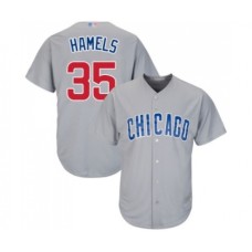 Men's Chicago Cubs #35 Cole Hamels Replica Grey Road Cool Base Baseball Jersey