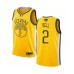 Men's Golden State Warriors #2 Jordan Bell Yellow Swingman 2019 Basketball Finals Bound Jersey - Earned Edition