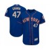 Men's New York Mets #47 Drew Gagnon Royal Gray Alternate Flex Base Authentic Collection Baseball Player Stitched Jersey