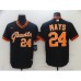 Men's Nike San Francisco Giants #24 Willie Mays Authentic Black Gold Fashion Stitched Jersey