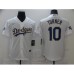 Men's Nike Los Angeles Dodgers #10 Justin Turner White Game Champions Stitched Jersey