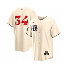 Men's Texas Rangers #34 Nolan Ryan Cream 2023 City Connect Cool Base Stitched Baseball Jersey