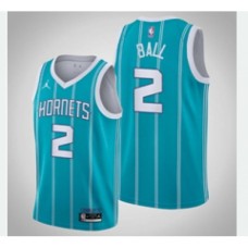 Men's Charlotte Hornets #2 Lamelo Ball Jordan Brand Teal 2020-21 Swingman Stitched Jersey