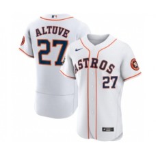 Men's Houston Astros #27 Jose Altuve White 2022 World Series Flex Base Stitched Baseball Jersey