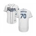 Men's Tampa Bay Rays #70 Nick Anderson Home White Home Flex Base Authentic Collection Baseball Player Stitched Jersey