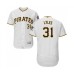 Men's Pittsburgh Pirates #31 Jordan Lyles White Home Flex Base Authentic Collection Baseball Jersey